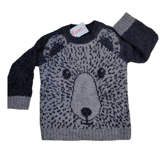 Cat & Jack Gray Teddy Polar Bear Cozy pullover sweater 3T Boys Girls NWT - Picture 2 of 5